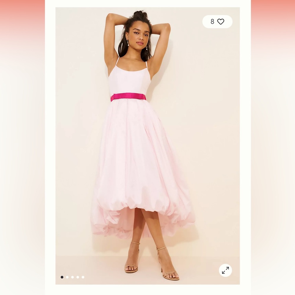Hutch Bubble Hem Bow Waist Midi Dress